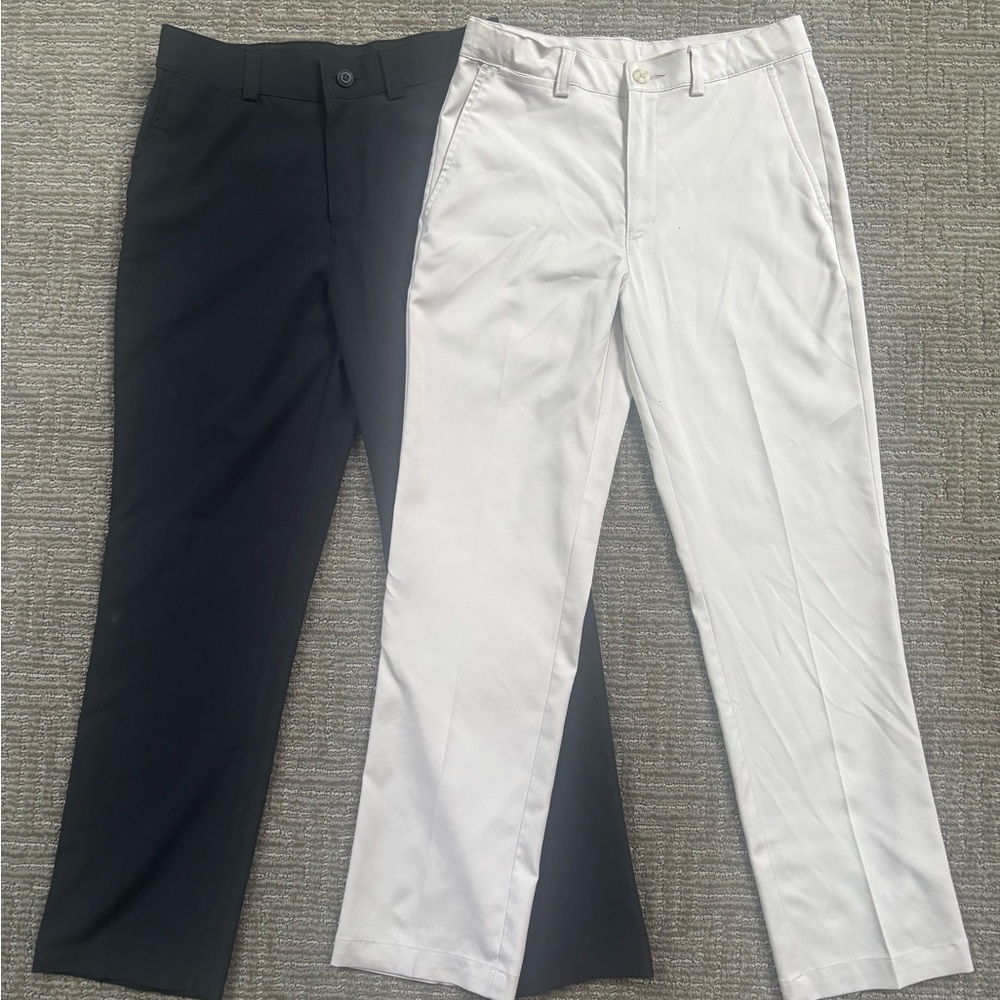 PGA Tour Boys Black and Khaki Golf Pants
